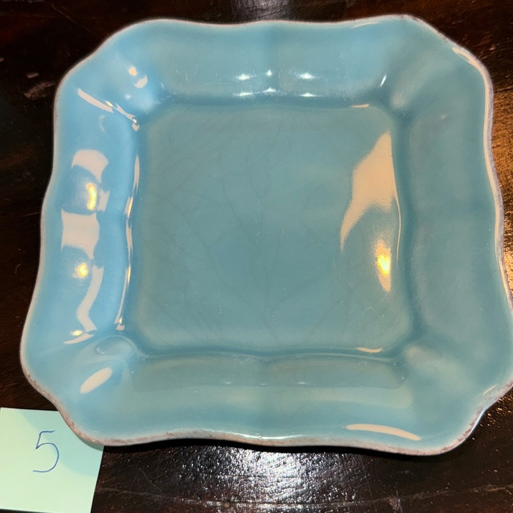 EUC Pottery Barn Cambria Collection retired Square Tidbit/ Bread Plate